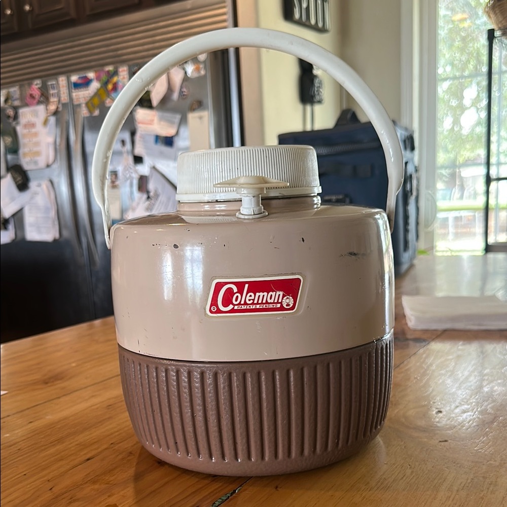Coleman Tan and White Insulated Jug